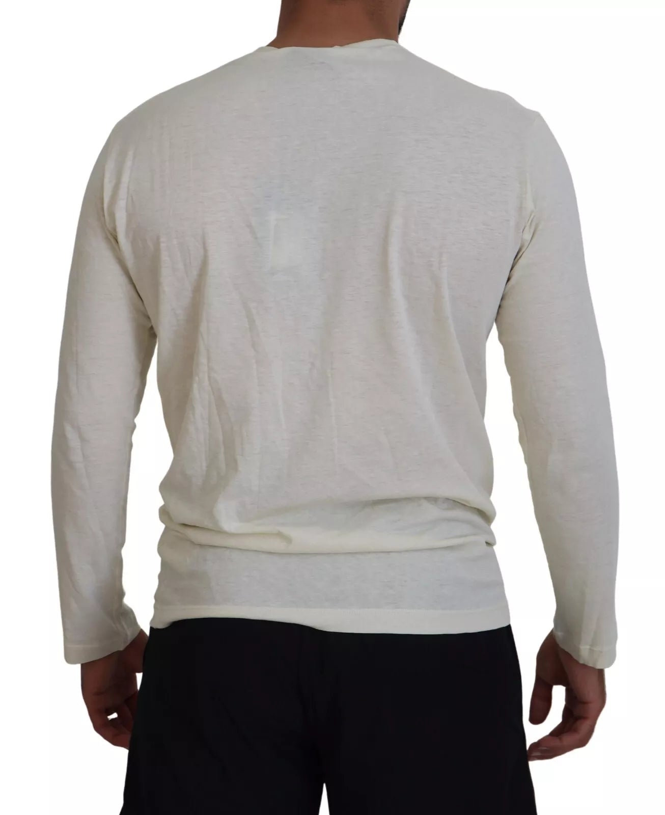 Dsquared² Beige Cotton Linen Long Sleeves Pullover Sweater by Dsquared²
