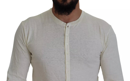 Dsquared² Beige Cotton Linen Long Sleeves Pullover Sweater by Dsquared²