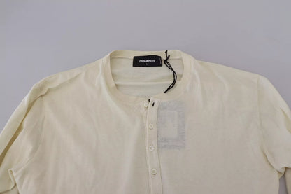 Dsquared² Beige Cotton Linen Long Sleeves Pullover Sweater by Dsquared²
