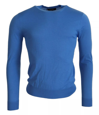 Dsquared² Blue Wool Long Sleeves Crewneck Pullover Sweater by Dsquared²