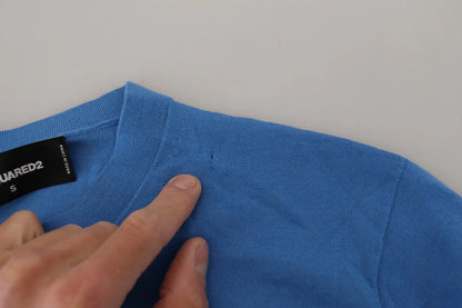 Dsquared² Blue Wool Long Sleeves Crewneck Pullover Sweater by Dsquared²