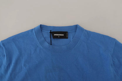 Dsquared² Blue Wool Long Sleeves Crewneck Pullover Sweater by Dsquared²