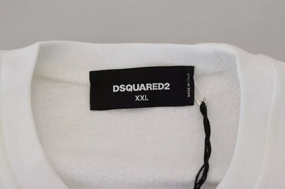 Dsquared² White Embroidered Crewneck Sweatshirt Sweater by Dsquared²