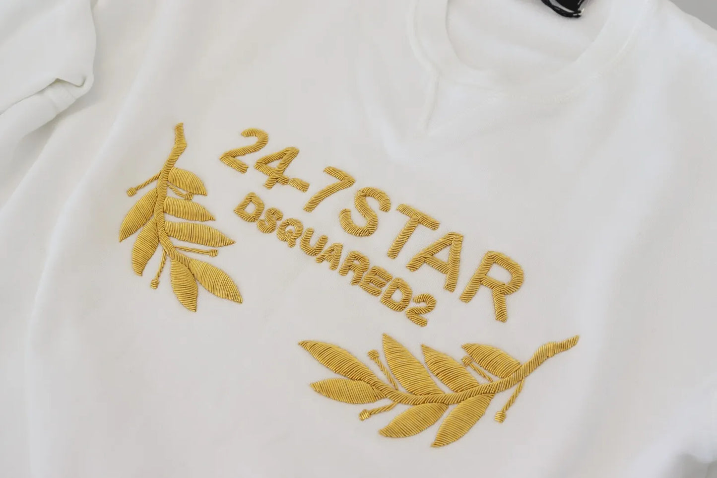 Dsquared² White Embroidered Crewneck Sweatshirt Sweater by Dsquared²