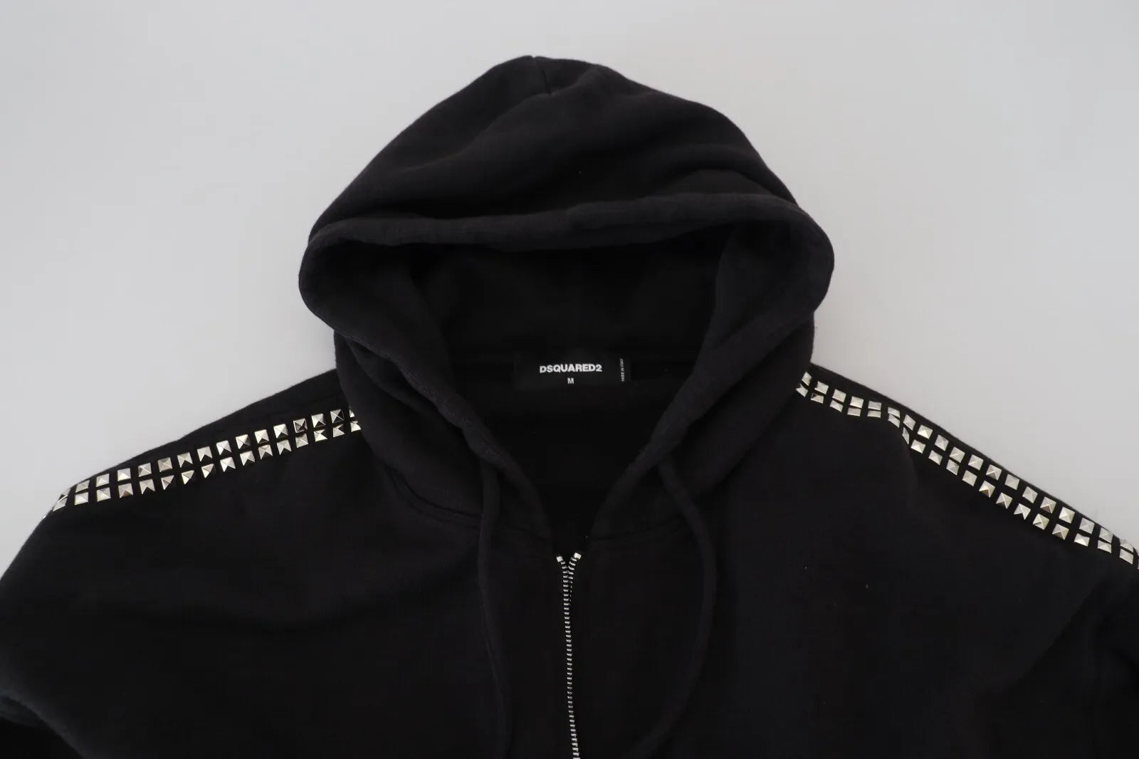 Dsquared² Black Embellished Full Zip Hooded Sweater by Dsquared²