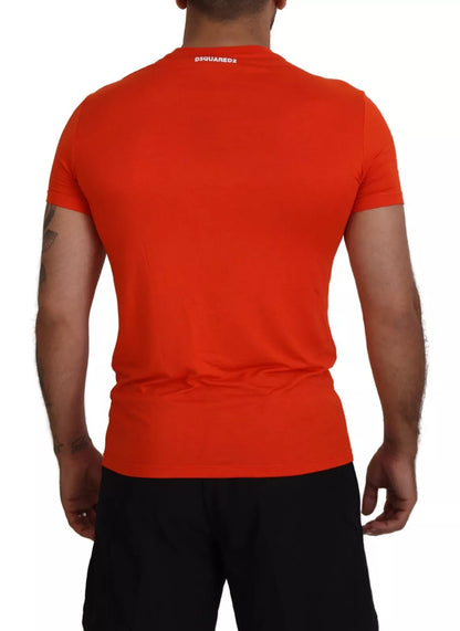 Dsquared² Orange Modal Short Sleeves Crewneck T-shirt by Dsquared²