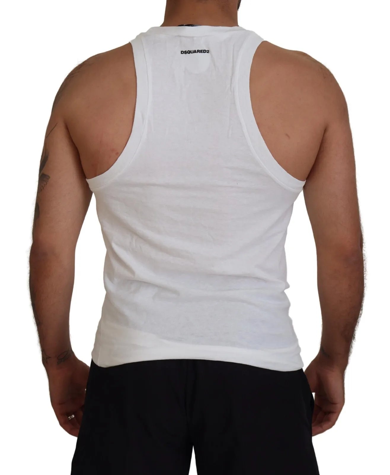 Dsquared² White Cotton Linen Sleeveless Tank T-shirt by Dsquared²