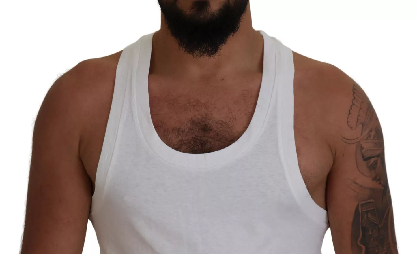 Dsquared² White Cotton Linen Sleeveless Tank T-shirt by Dsquared²