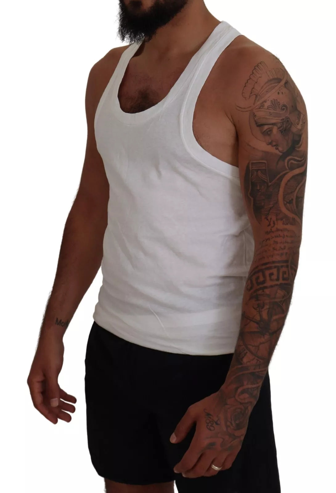 Dsquared² White Cotton Linen Sleeveless Tank T-shirt by Dsquared²