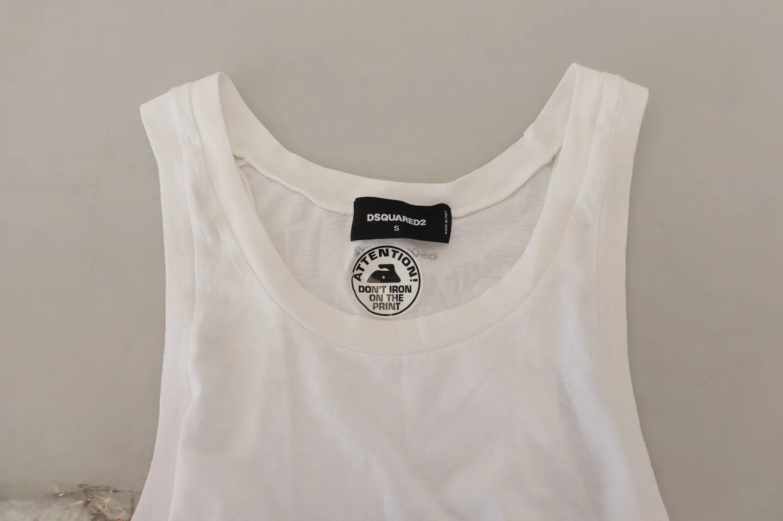 Dsquared² White Cotton Linen Sleeveless Tank T-shirt by Dsquared²
