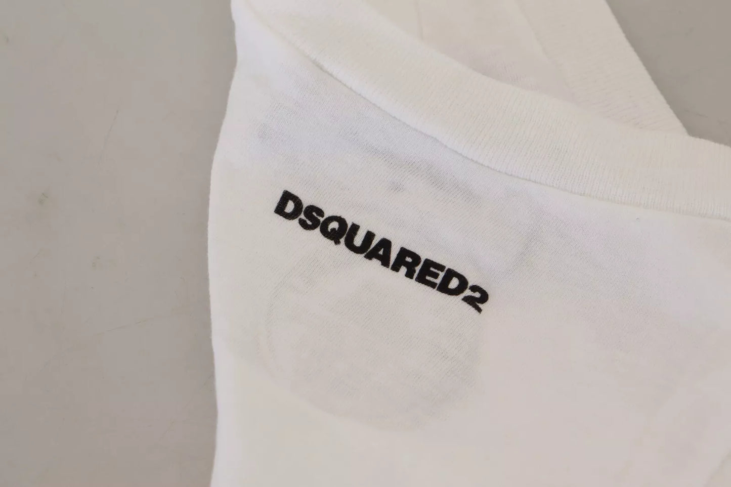 Dsquared² White Cotton Linen Sleeveless Tank T-shirt by Dsquared²