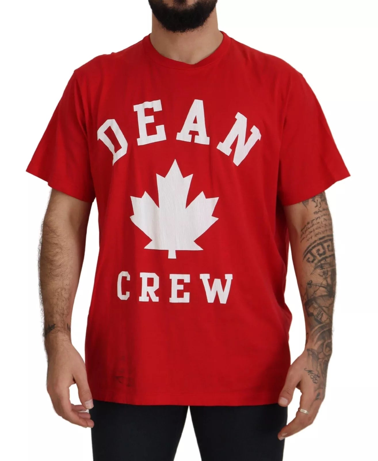 Dsquared² Red Printed Cotton Short Sleeves Crewneck T-shirt by Dsquared²