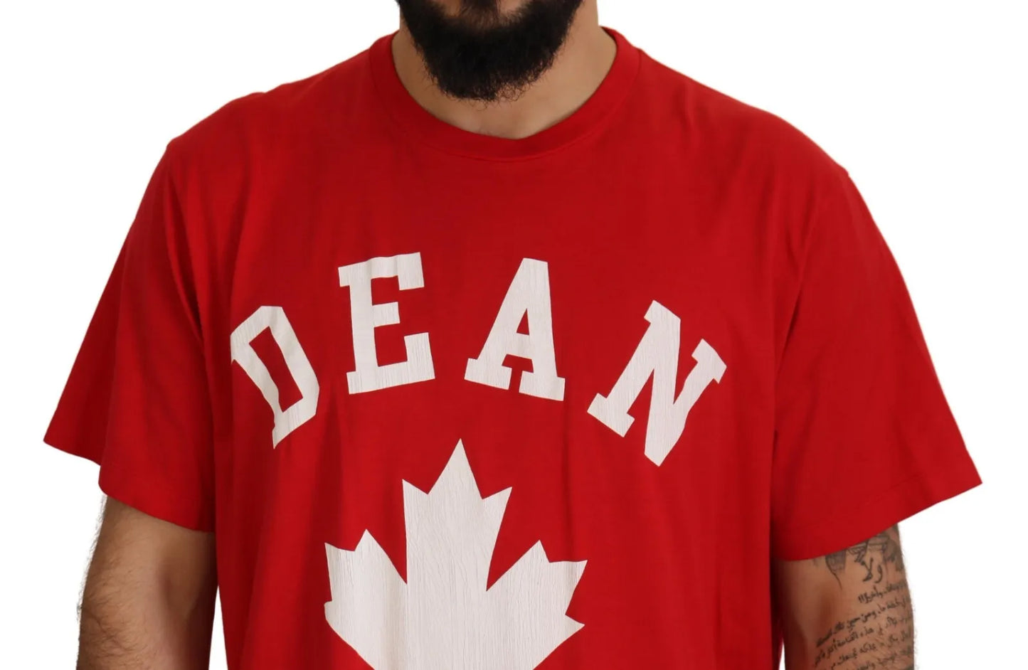 Dsquared² Red Printed Cotton Short Sleeves Crewneck T-shirt by Dsquared²