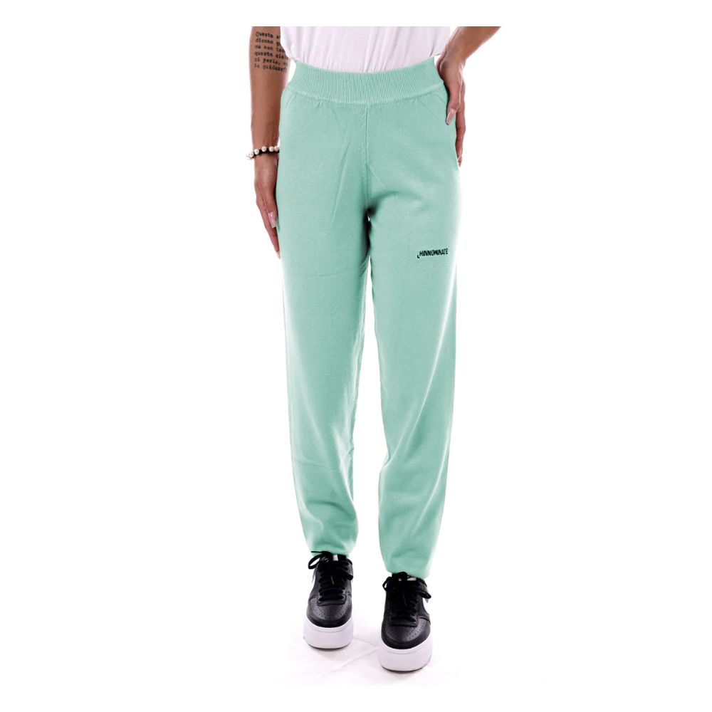 Hinnominate Mint Green Wool Blend Tracksuit Trousers by Hinnominate