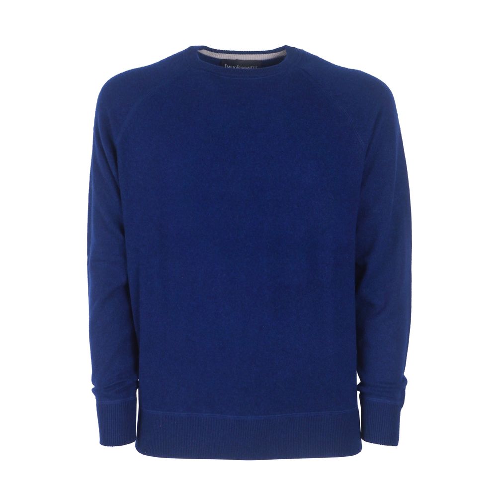 Emilio Romanelli Blue Cashmere Men Sweater by Emilio Romanelli