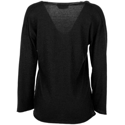 Alpha Studio Black Cotton Sweater by Alpha Studio