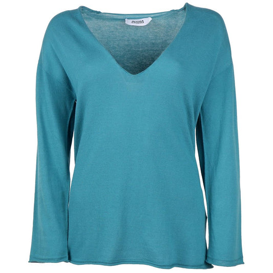 Alpha Studio Green Cotton Sweater by Alpha Studio