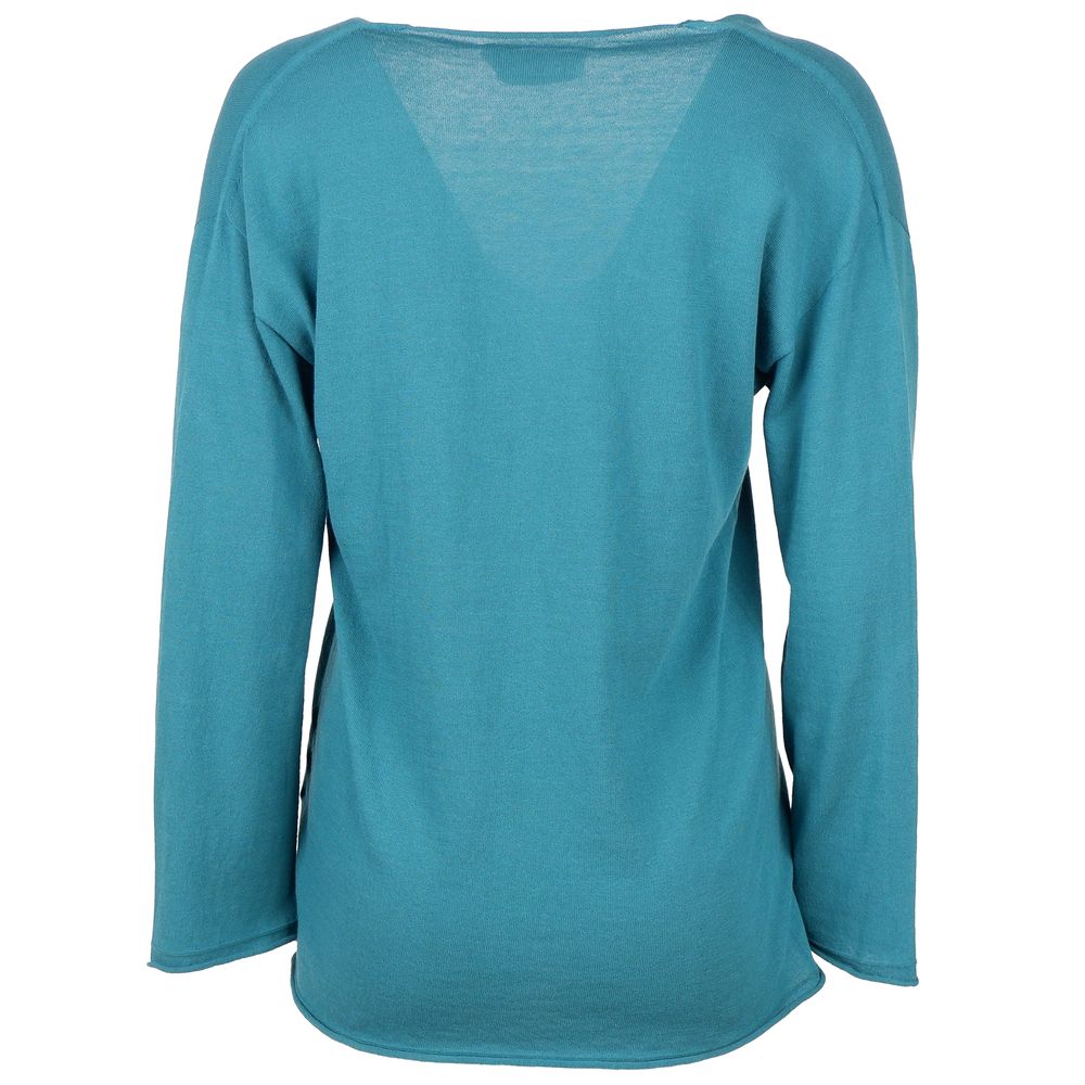 Alpha Studio Green Cotton Sweater by Alpha Studio