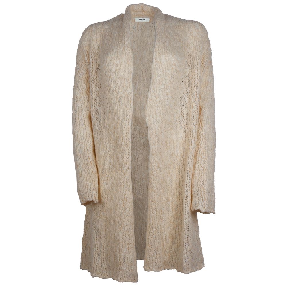 Alpha Studio Beige Alpaca Wool Women Dress by Alpha Studio
