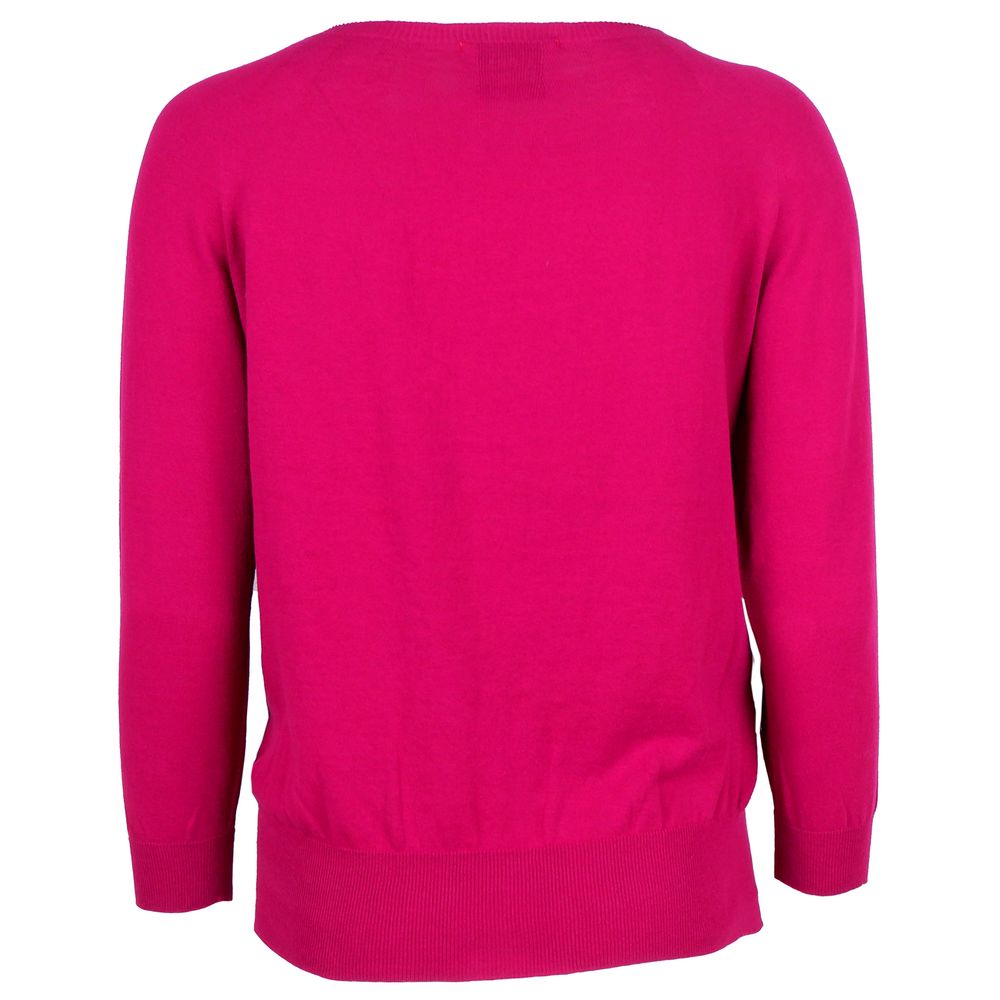Alpha Studio Fuchsia Cotton Sweater by Alpha Studio