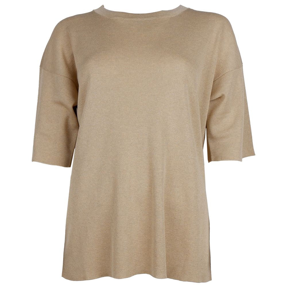 Alpha Studio Beige Viscose Sweater by Alpha Studio