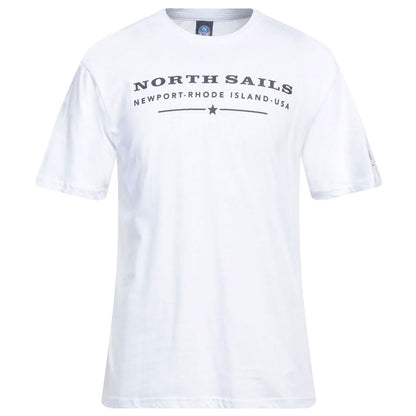North Sails Elegant White Cotton Tee with Chest Print by North Sails