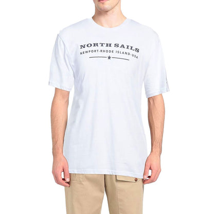 North Sails Elegant White Cotton Tee with Chest Print by North Sails