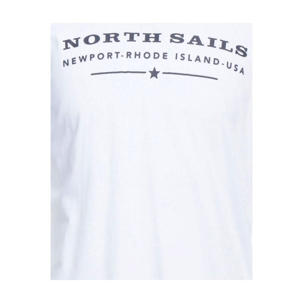North Sails Elegant White Cotton Tee with Chest Print by North Sails