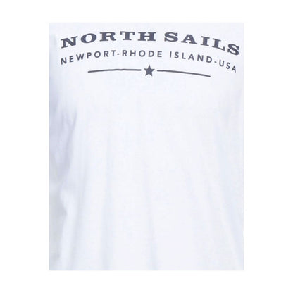 North Sails Elegant White Cotton Tee with Chest Print by North Sails