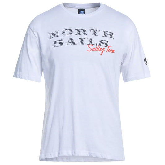 North Sails Pristine White Rubber Logo Tee by North Sails
