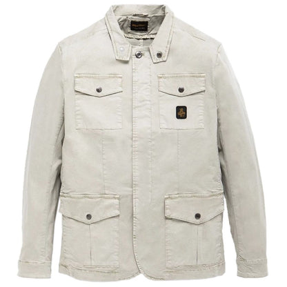 Veste élégante en coton beige à quatre poches Refrigiwear