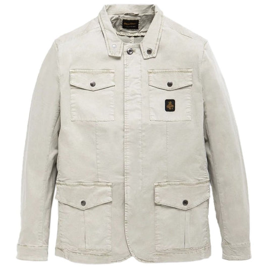Veste élégante en coton beige à quatre poches Refrigiwear