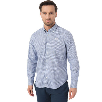 La Martina Elegant Checkered Cotton Shirt with Embroidered Logo by La Martina