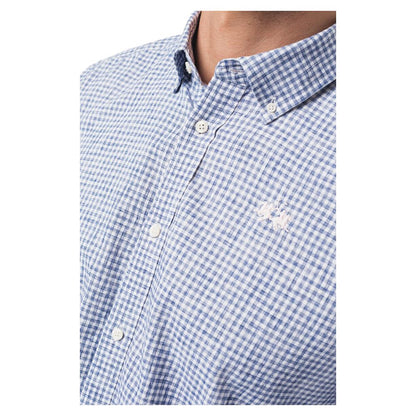 La Martina Elegant Checkered Cotton Shirt with Embroidered Logo by La Martina