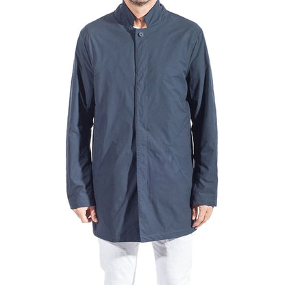 Trench-coat bleu en polyester recyclé People Of Shibuya pour homme
