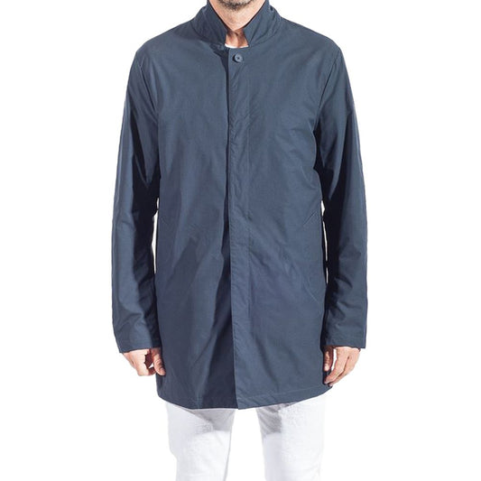 Trench-coat bleu en polyester recyclé People Of Shibuya pour homme