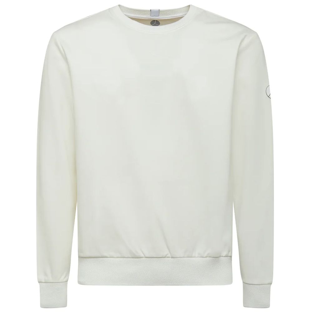 People Of Shibuya Chic White Tech Fabric Crewneck Sweater by People Of Shibuya