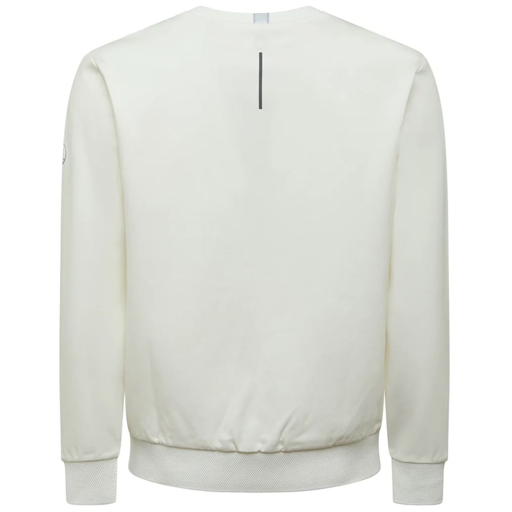 People Of Shibuya Chic White Tech Fabric Crewneck Sweater by People Of Shibuya