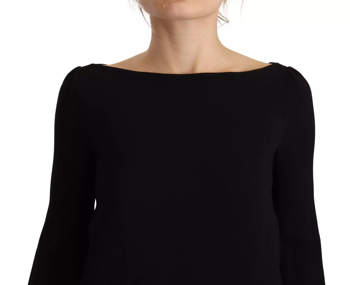 Dsquared² Black Long Sleeves Side Slit Floor Length Dress by Dsquared²