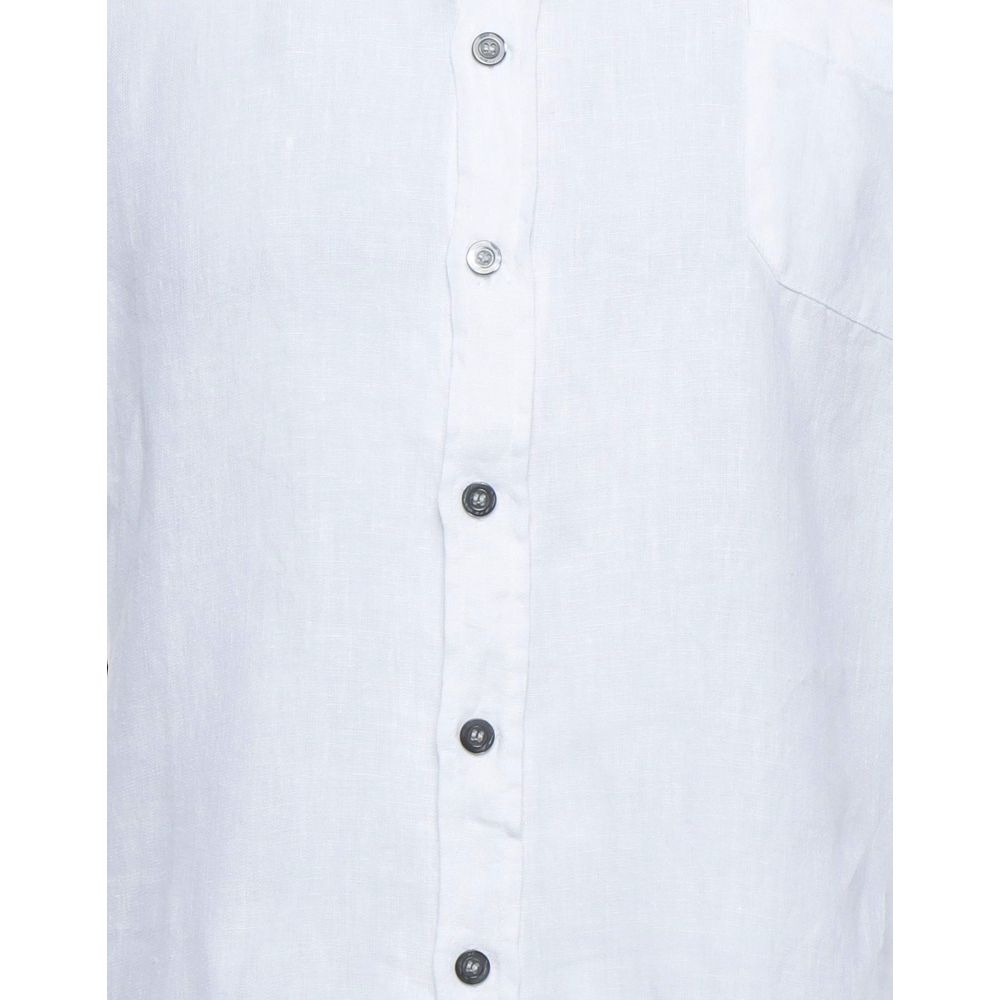 Alpha Studio Elegant White Linen Shirt for Men by Alpha Studio