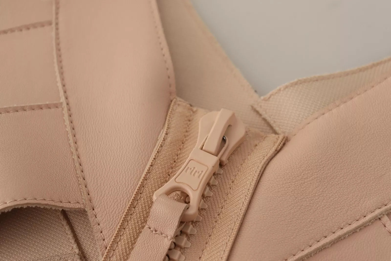 Dsquared² Beige Leather Open Shoulder Sheath Mini Dress by Dsquared²