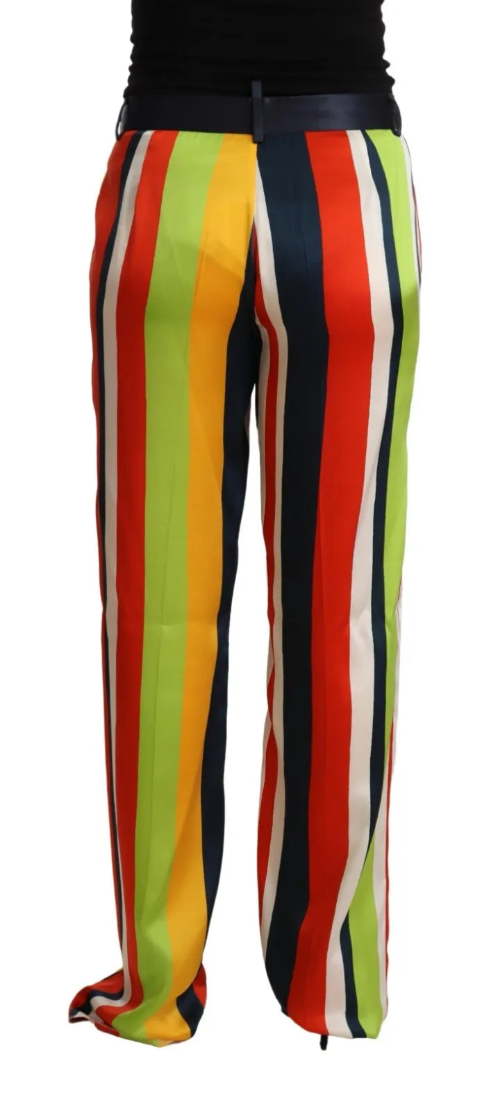 Dsquared² Multicolor Striped Mid Waist Straight Pants by Dsquared²