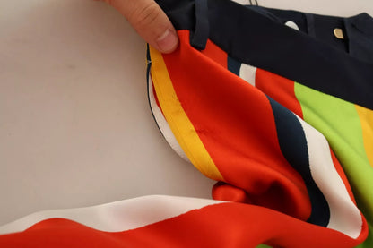 Dsquared² Multicolor Striped Mid Waist Straight Pants by Dsquared²