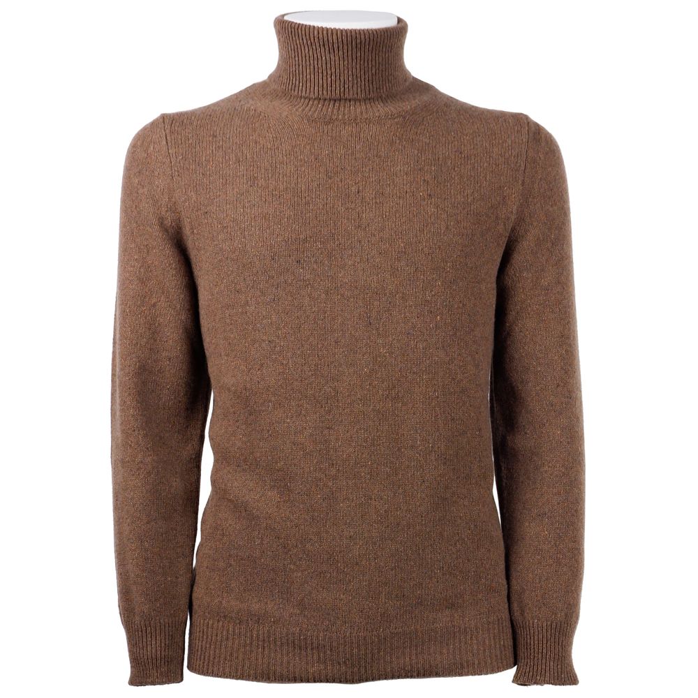 Emilio Romanelli Brown Cashmere Men Sweater by Emilio Romanelli