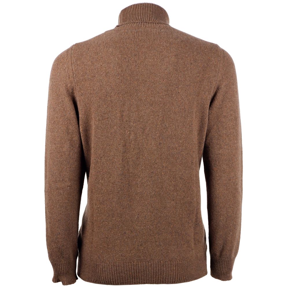 Emilio Romanelli Brown Cashmere Men Sweater by Emilio Romanelli