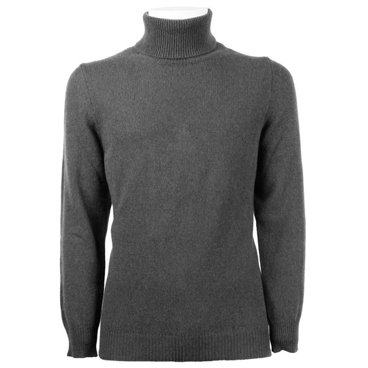 Emilio Romanelli Gray Cashmere Men Turtleneck Sweater by Emilio Romanelli