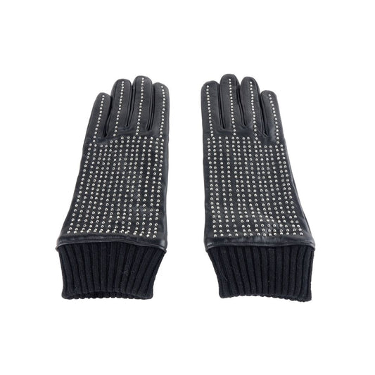 Gants Cavalli Class en cuir d'agneau noir pour homme