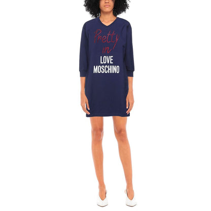 Robe en coton bleu Love Moschino pour femme
