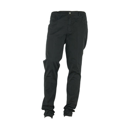 Made in Italy Elegant Summer Black Cotton Trousers by Made in Italy
