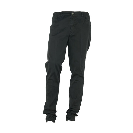 Made in Italy Elegant Summer Black Cotton Trousers by Made in Italy